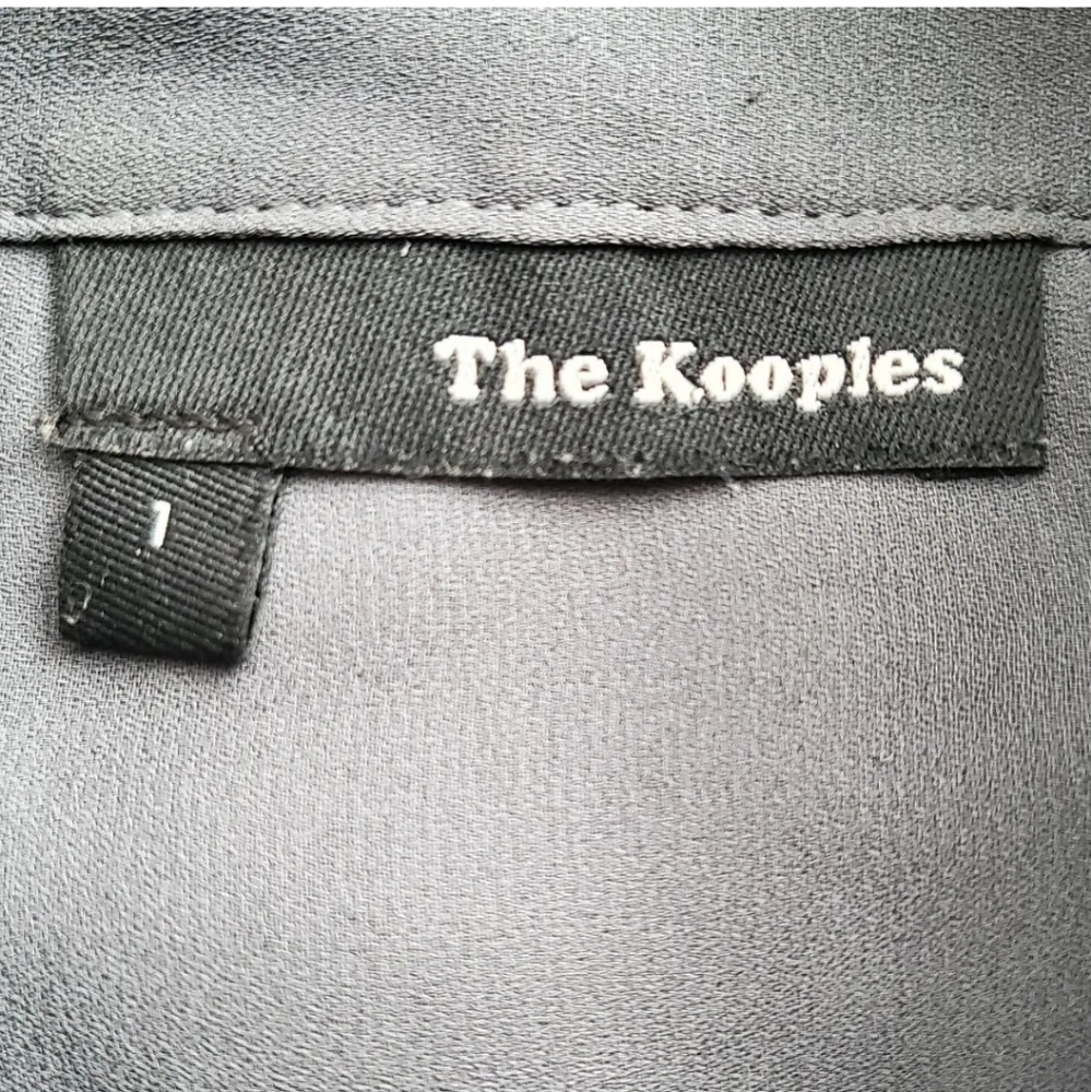 The Kooples Grey Shirt Blouse Top Diagonal Zip Front detail 1 10 uk - Picture 4 of 6